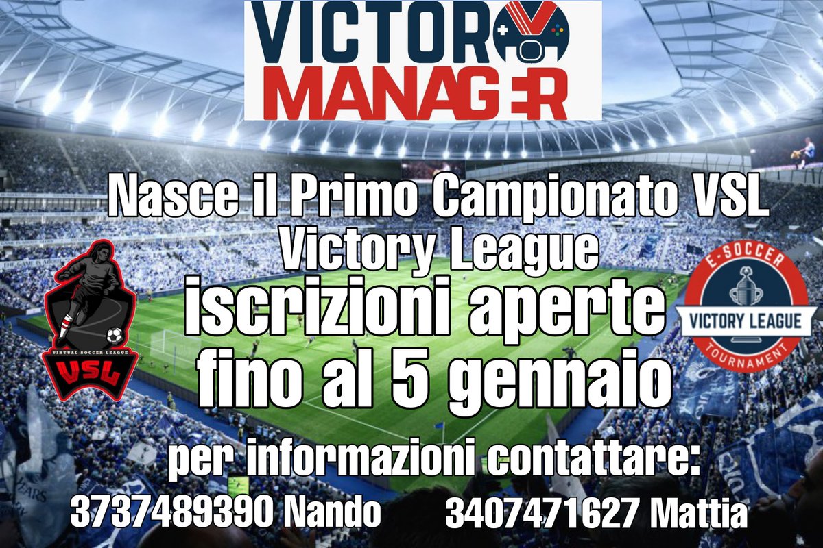 FigpesA's tweet photo. Campionato pro club xbox Vsl Victory Manager
Per iscriverti entra nel gruppo wathsapp:
https://t.co/NFGYhc7k7D
@rumors_pro 
@NewsProclub 
@HouseOfProClub 
@ProClubRTutto 
@calciomercatox1 
@VSLPROCLUB 
@Tutto_ProClub 
@ProClubITALIA 
@ProClubITA 
@AcOrfani 
@PNX_eSport https://t.co/LcwHsvrH9V