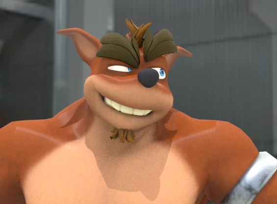 kronostrat's tweet image. I found Crunch&apos;s model online and now I&apos;m up to rigging it c: 

animation test coming soon