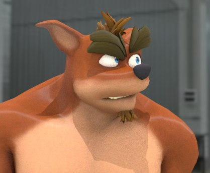 kronostrat's tweet image. I found Crunch&apos;s model online and now I&apos;m up to rigging it c: 

animation test coming soon