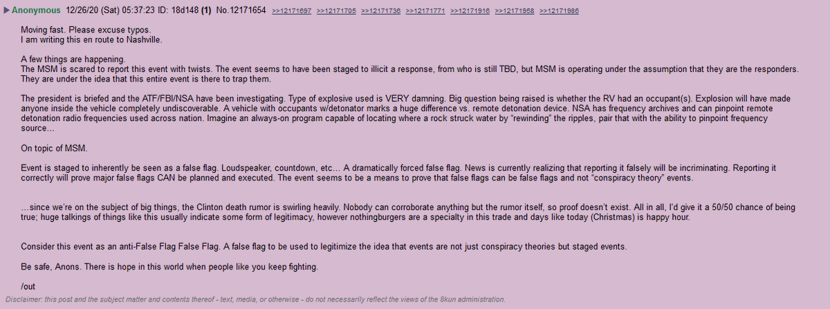 Anon opines on False Flags and the msm role here in  #Nashville