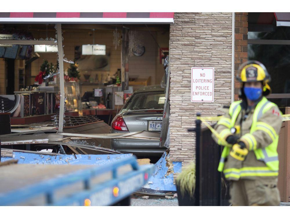 No one injured after car crashes into Belle River Tim Horton's