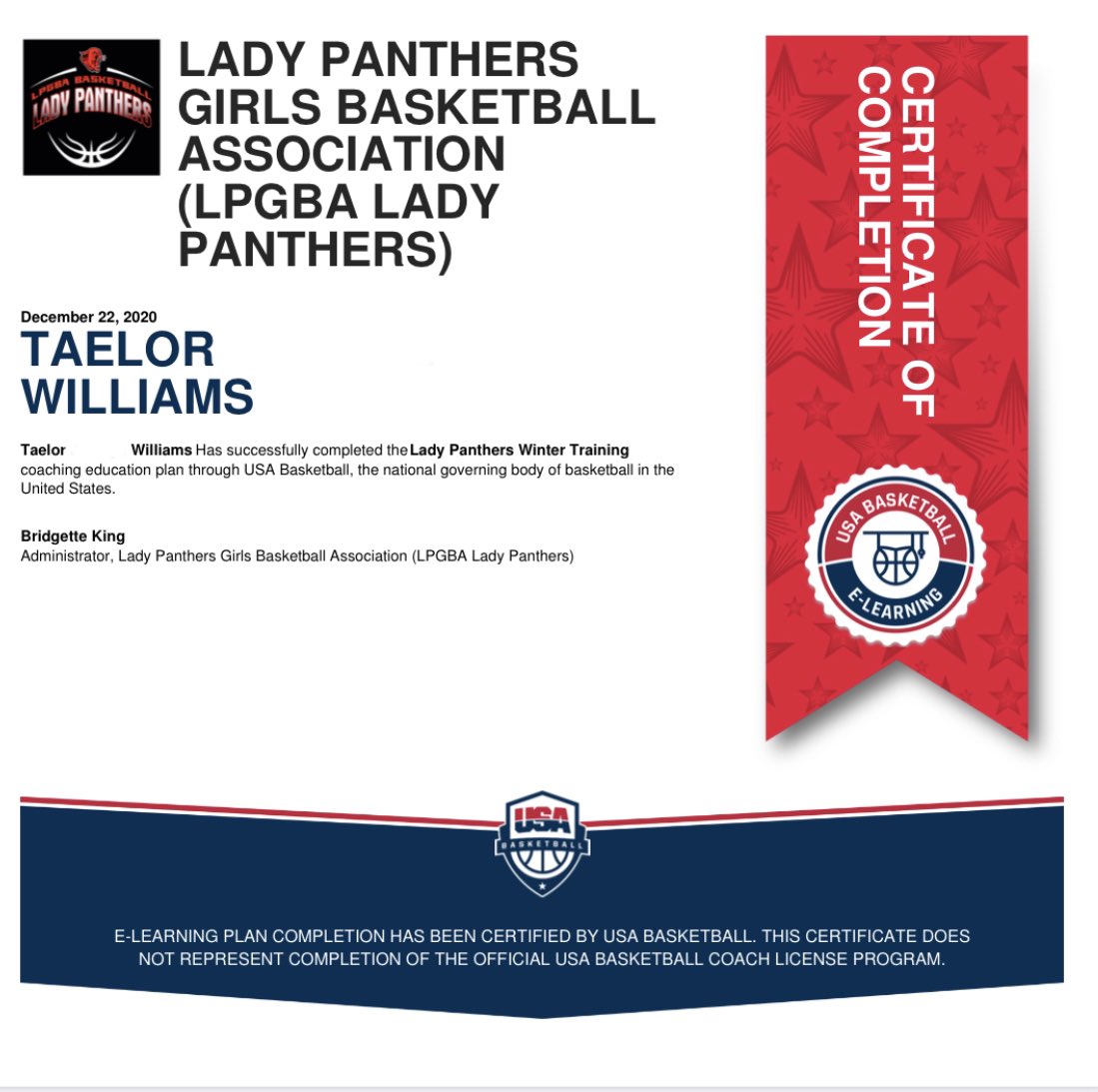 lpgba's tweet image. Introducing our second newest Jr. Assistant Coach, Tournament Champion Taelor Williams! #FromPlayerToCoach #BiggerGoals #PassOnTheKnowledge