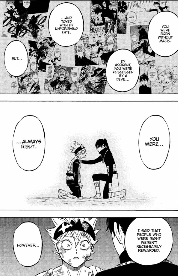 2/ On the other hand Nacht is firmly against unjust evil that only satisfy ones self interest. Nacht believes that people should be rewarded base on their merit compared to Dante who believes the strong should always be rewarded.