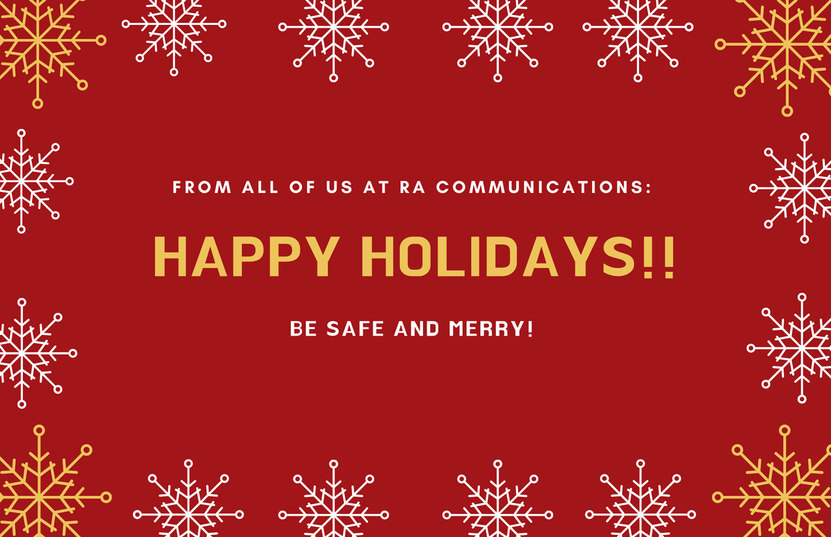 Racomm3llc's tweet photo. Happy Holidays from all of us at Ra Communications! 
#racommunications #HappyHolidays https://t.co/Lq5QdvafMR