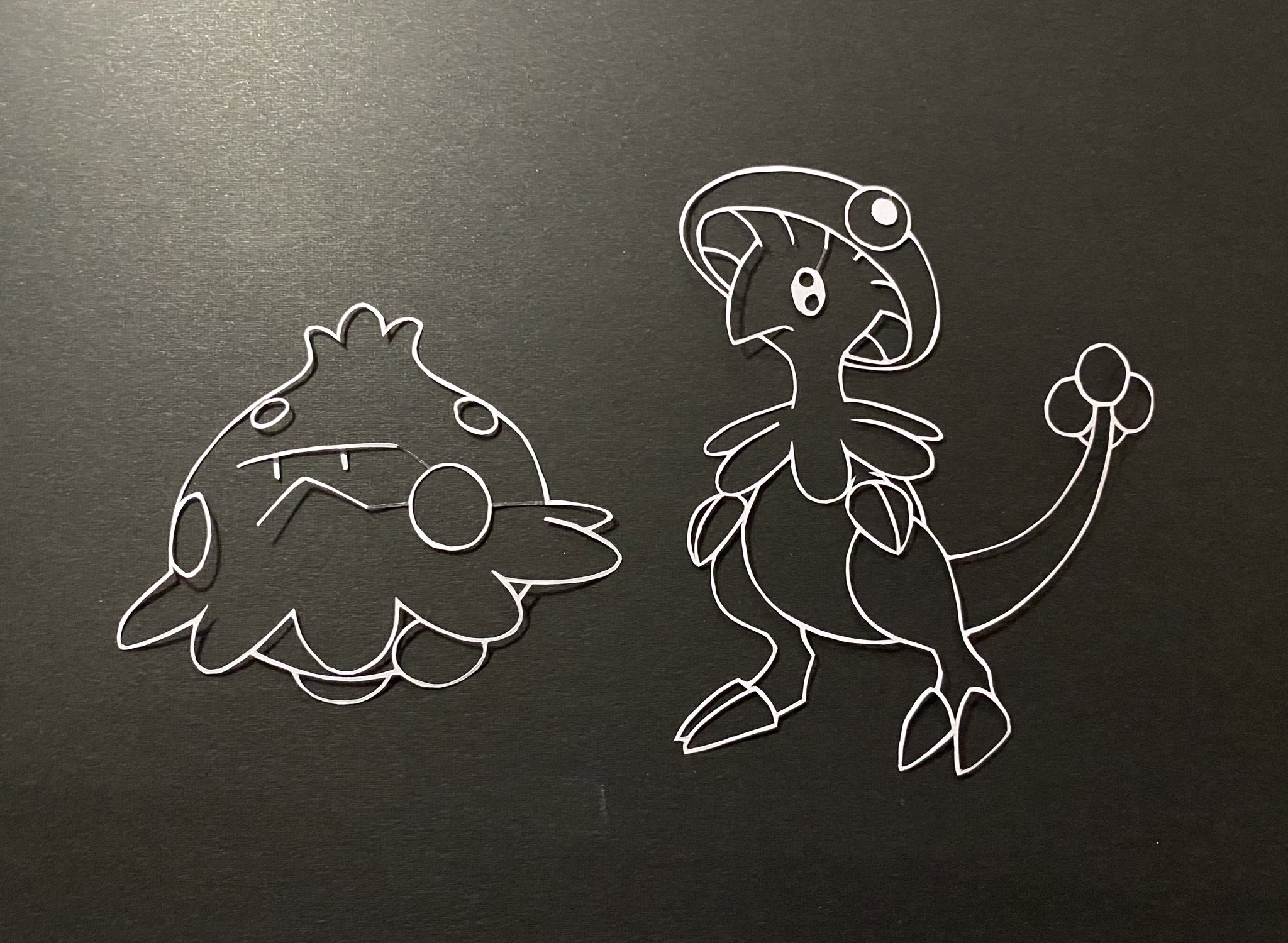 紫苑 今日のポケモン切り絵 107日目 123体目 キノココ 124体目キノガッサ 進化タイミング逃してマッパ覚えないガッサにしちゃった同士多いはず T Co Vgcs9mcy4d Twitter