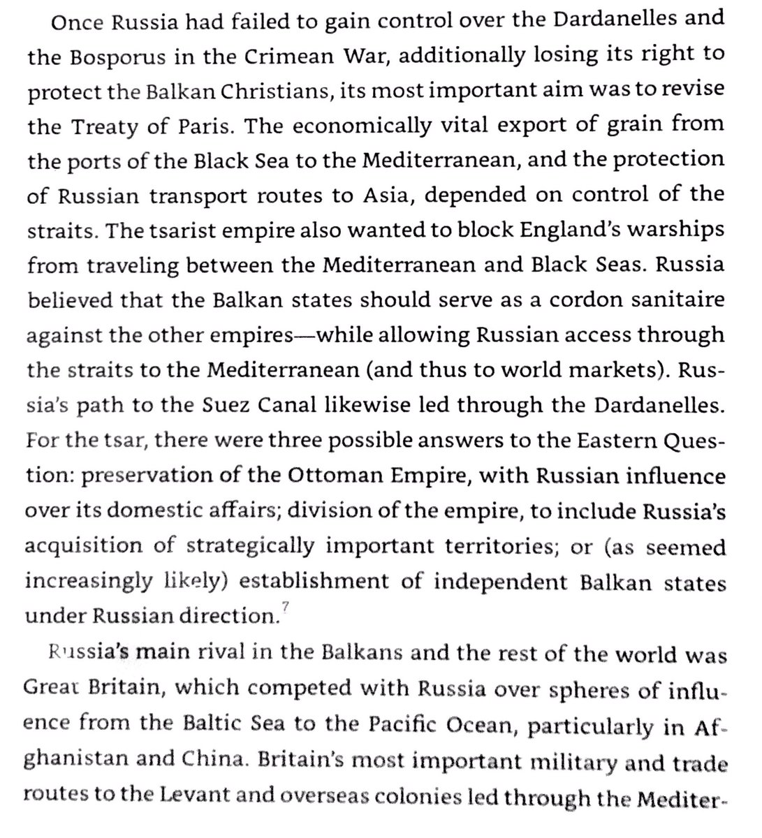 Britain wanted to keep Ottomans stable & open for trade. They worried Russia would destroy Ottomans & break through Dardanelles to Mediterranean & global sea trade routes. Britain’s free trade deal with Ottomans in 1838 let British manufacturered goods dominate Ottoman markets.