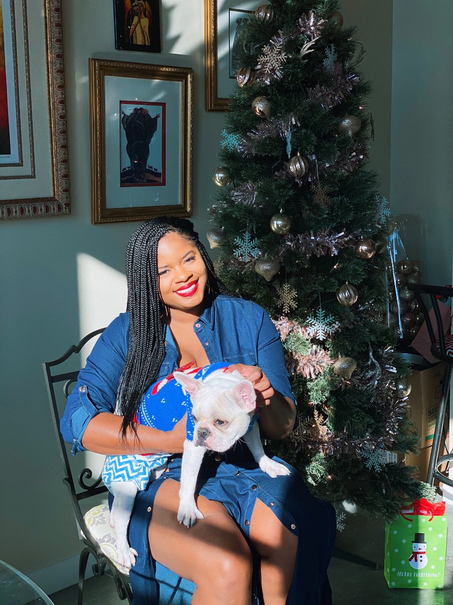AshliLincoln's tweet photo. A Merry Christmas as a new #DogMom ๐๐ถโค๏ธ
#MeetLuna
#Frenchie
#frenchbulldog
#MerryChristmas https://t.co/69dggz7q2P