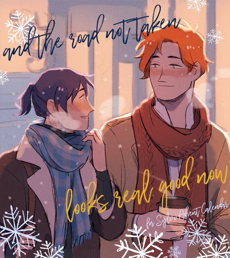 akhikosanada's tweet photo. and the road not taken looks real good now 🎄
— rated T, 7.5 words, collab with @qiliin 
— written for @SylvixCalendar 
— A month before he quits their company, Sylvain ends up being Felix's secret santa for their office's annual gift exchange.
https://t.co/ls3XThwpGZ https://t.co/EjdseOJOXZ