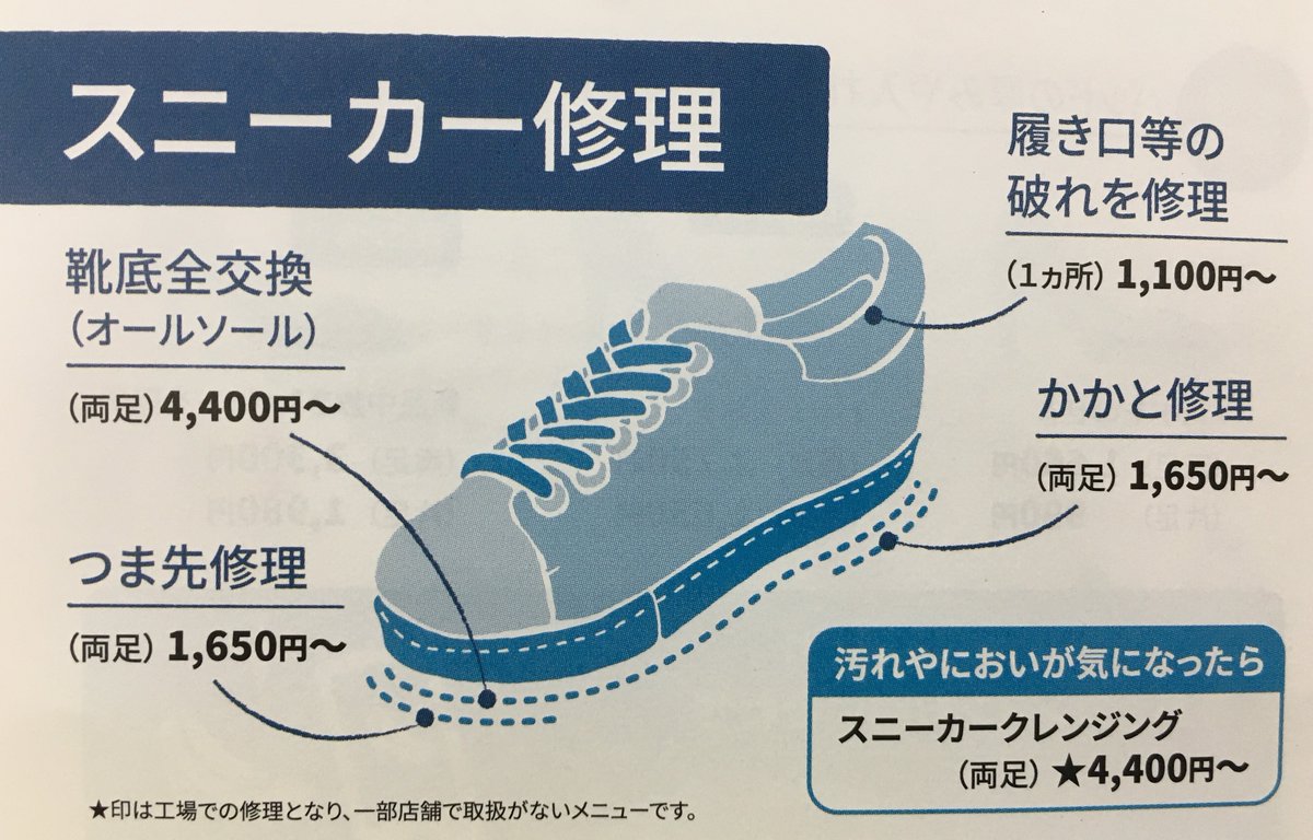 日本橋三越本店 Mitsukoshi 靴の修理は革靴がメインと思われていますが ミスターミニット ではスニーカーの修理 も承っております 眠らせているお気に入りのスニーカー が綺麗になったら お散歩がますます楽しくなりそうですね パーキング