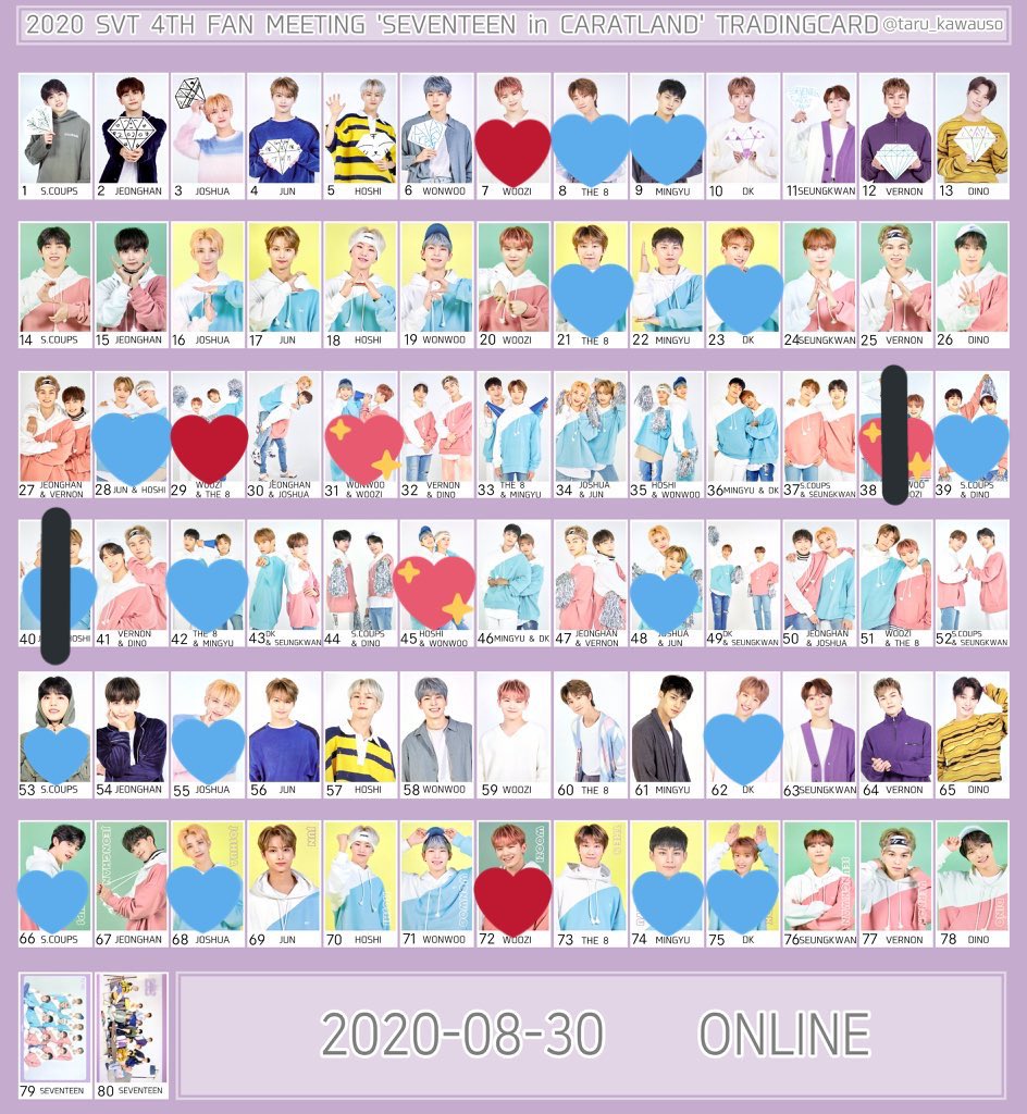 Gil7929's tweet photo. SEVENTEEN セブチ ケレン トレカ 交換

譲】  画像1枚目 💙

求 】 画像1枚目  💖>❤️
         ウォヌ　ウジ
      
📮郵送 同日発送希望
お気軽にリプ、dmお願い致します🐻‍❄️ https://t.co/rN6LeDqHIy