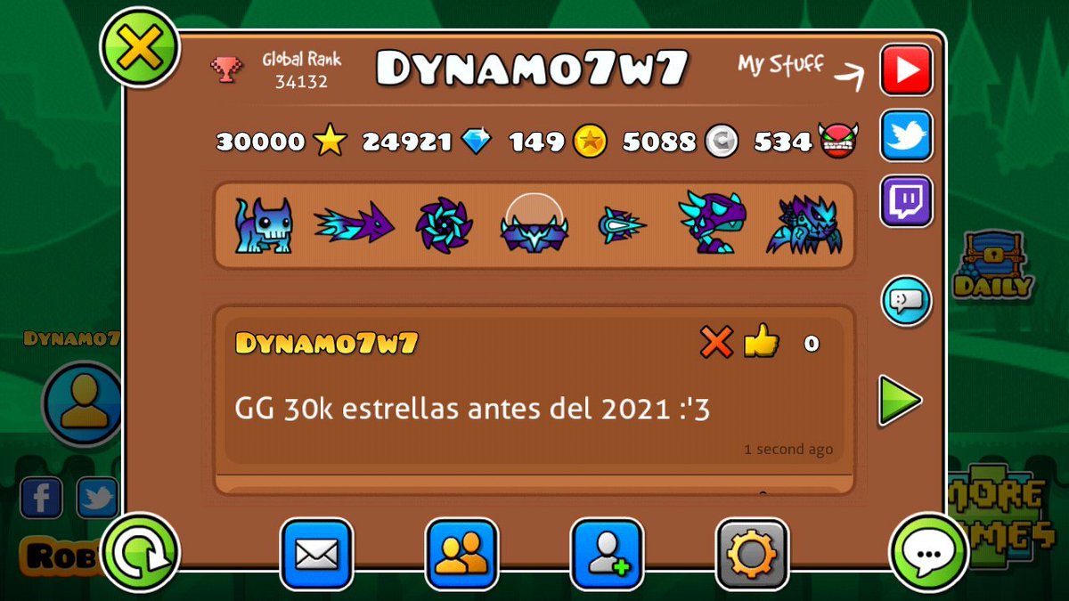 AngelAP78162471's tweet photo. GG 30k estrellitas antes de año nuevo, sin duda un gran logro para mi, feliz navidad a todos :3
#GeometryDash #GoTop100 #RobTop https://t.co/BeEIblj31U