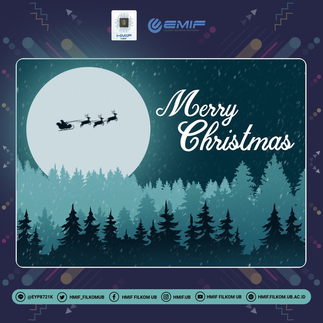 HMIF_FilkomUB's tweet photo. [HARI NATAL 2020]
⁣
Halo, Informatics!🎅

Selamat Hari Natal 2020!⛄️⁣
Semoga kebahagiaan Natal selalu bersama teman-teman dalam menghadapi pandemi ini.
⁣
Biro Komunikasi dan Informasi
Eksekutif Mahasiswa Informatika UB 2020
Kabinet Rumah
#RumahBersama
#SatuPaduInformatika https://t.co/vi0ozgmvkT