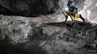 SpirosMargaris's tweet photo. Meet #AuSpot, the #AI #robot #dog 

that's training to explore caves on #Mars 

https://t.co/M4RhGA4VC2 #fintech #ArtificialIntelligence #MachineLearning #DeepLearning #robotics @LiveScience @LaMinda https://t.co/7LUVXTZESI