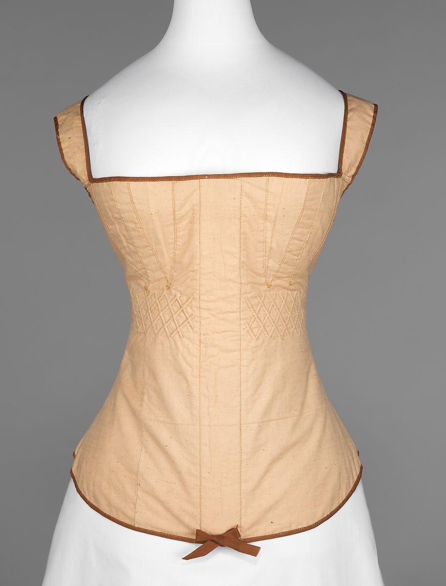 2) Why in the world is her Mom talking about achieving the waist of an orange when that literally would not be possible at this time? Please tell me, how are you getting a tiny waist from this? (This era is corsetry is my least favorite, btw).Photo:  https://www.metmuseum.org/art/collection/search/158143