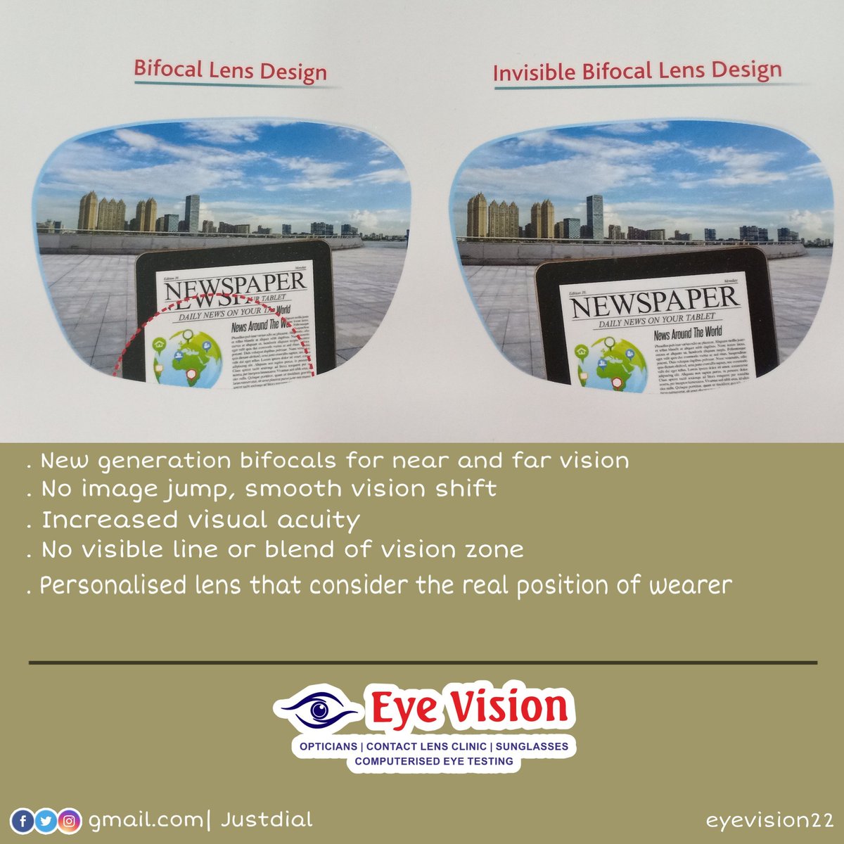 thespecshub22's tweet photo. INVISIBLE BIFOCALS ARE AVAILABLE AT Eye Vision
#ContactlensClinic #LowVisionAidClinic #ColourVisionTest #FreeHomeTrial #FreeComputerizedEyeTesting #designerframes #sunglasses #polarcensens #spectacles #readglass #rayban #EyeVision #MaladEastMumbai https://t.co/6IyW1sa26g
