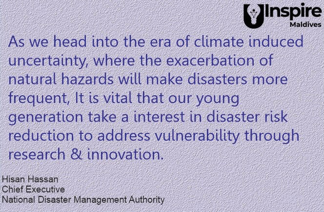 A few words on “the importance of youth unity in Promoting Disaster Risk Reduction (DRR)” 
by @hisanmv  : Chief Executive at National Disaster Management Authority (@NDMAmv )
#indianoceantsunami #UnityDay #yypindrr