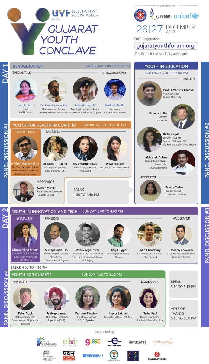 creativeyatra's tweet photo. One of the largest congregation of #Youth - Youngest speaker 13 year old climate activist, #India's youngest IPS and a host of experts and change-makers - Total of 21 speakers to e-meet over next two days.
For registrations and LIVE STREAM visit https://t.co/oDfoaG0fKL #GYC2020 https://t.co/TYYRdBxRMR