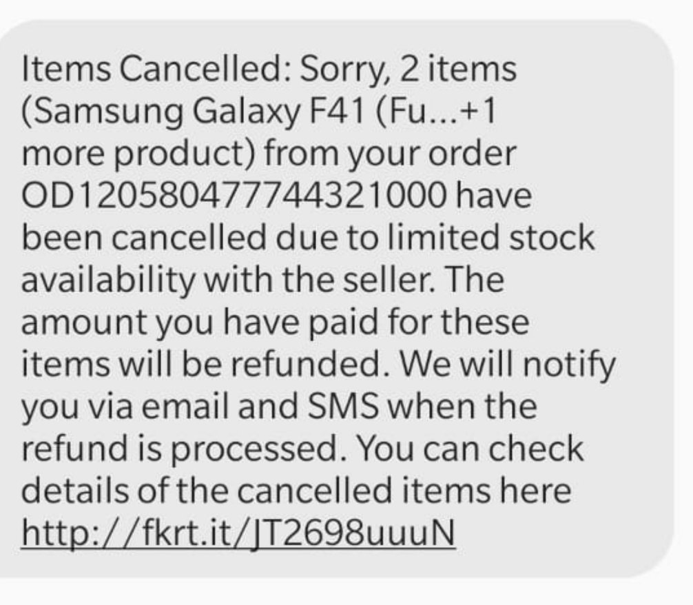 DILIPPATI3's tweet photo. A new way to cheating customer by @Flipkart during offer. First accept order and later cancelled it showing reason supplier does not have stock &amp; will not allow you to take the advantage of credit card offer during sale but give free advice that buy from another supplier. https://t.co/mCP2bdicKw