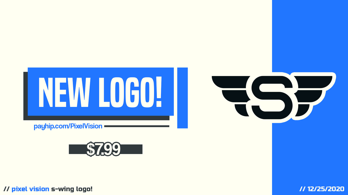PixelVisionCo's tweet image. *NEW* Logo available!

The S-Wing Logo! Only $7.99!

Get it today at the store link in bio!

#logo #design #designer #logos #gfx #graphicdesign #stream #streamer #game #gaming #art #logodesign #graphicdesigner #SmallBusinessSaturday