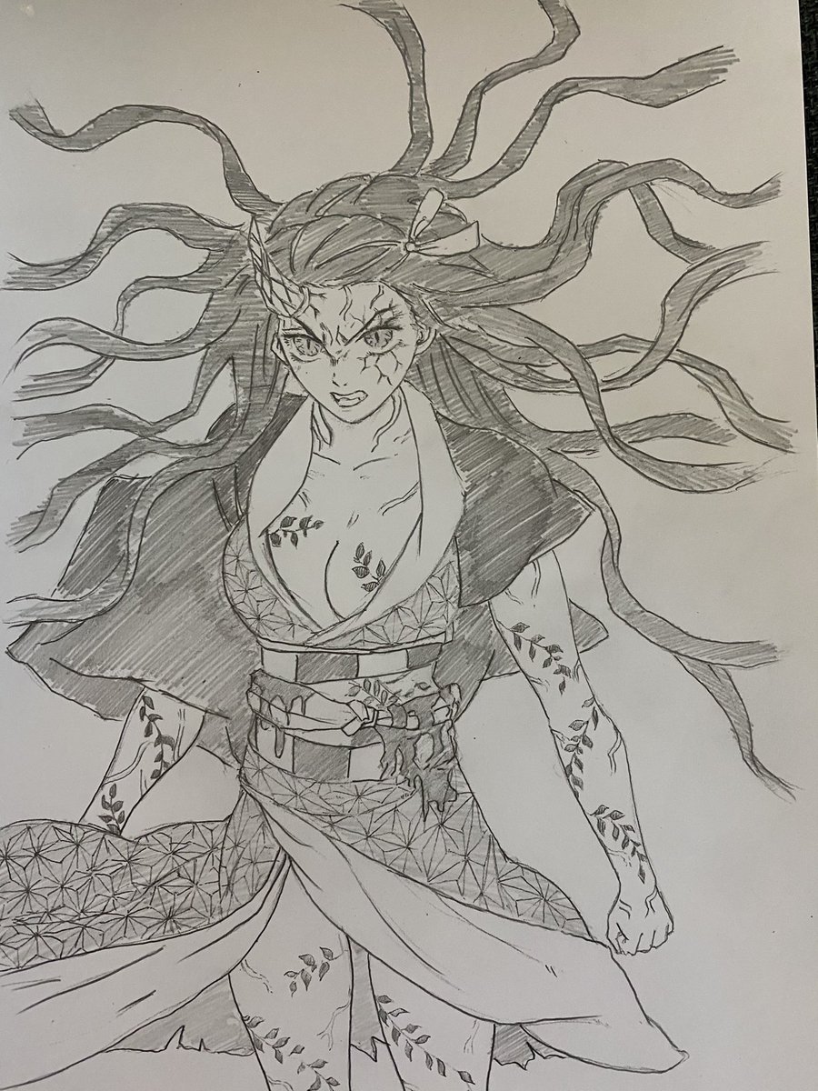 こんにちは😊今日は冷えますね。。 炭治郎と禰豆子を描きました