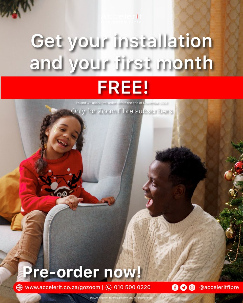 Don’t miss out on this awesome deal! HURRY! 🏃‍♀️ All you have to do is reach out and we will get you connected at accelerit.co.za/gozoom or 010 500 0220.

#accelerituncapped @zoomfibresa