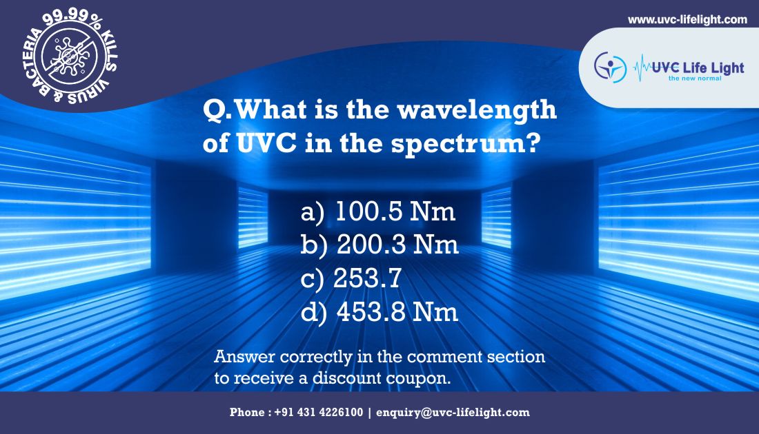 Quiz of the day: Answer correctly in a comment below with your email address and win a discount coupon to redeem at our website: uvc-lifelight.com

#uvclight #uvclifelight #uvcsanitizer #uvcdisinfectant #uvsanitizer #uvsterilizer #makeinindia #QUIZTIME #coupons #couponcode