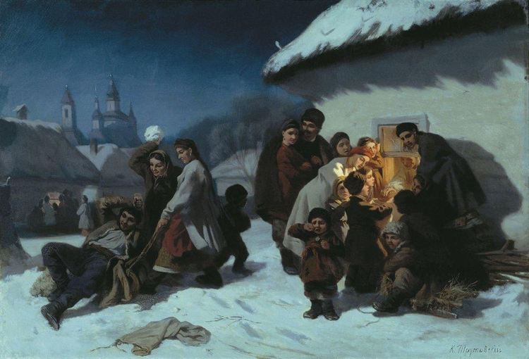 Константин Трутовский «Колядки в Малороссии». Около 1864 г.