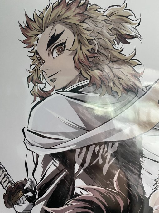 しゃおすけ( ᐙ )さんがTwitterに投稿した煉獄杏寿郎(鬼滅の刃)のイラスト。