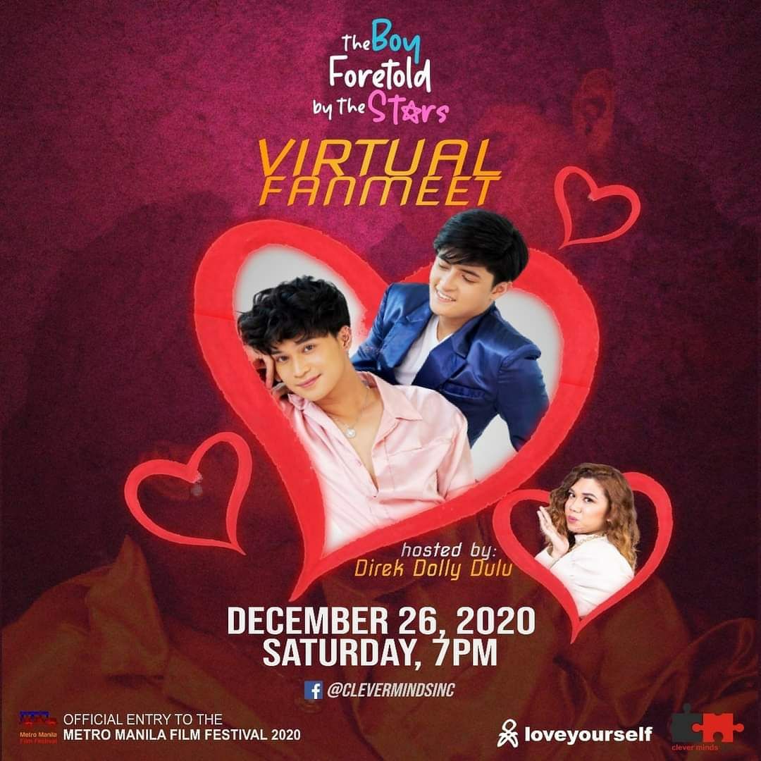 josephlaban's tweet photo. Maki-bonding with the lead stars of The Boy Foretold By The Stars ✨ Adrian Lindayag &amp; Keann Johnson for our VIRTUAL FAN MEET hosted by our director, Dolly Dulu, mamayang 7PM dito sa Clever Minds Inc Facebook page! https://t.co/UXpZXD8mec