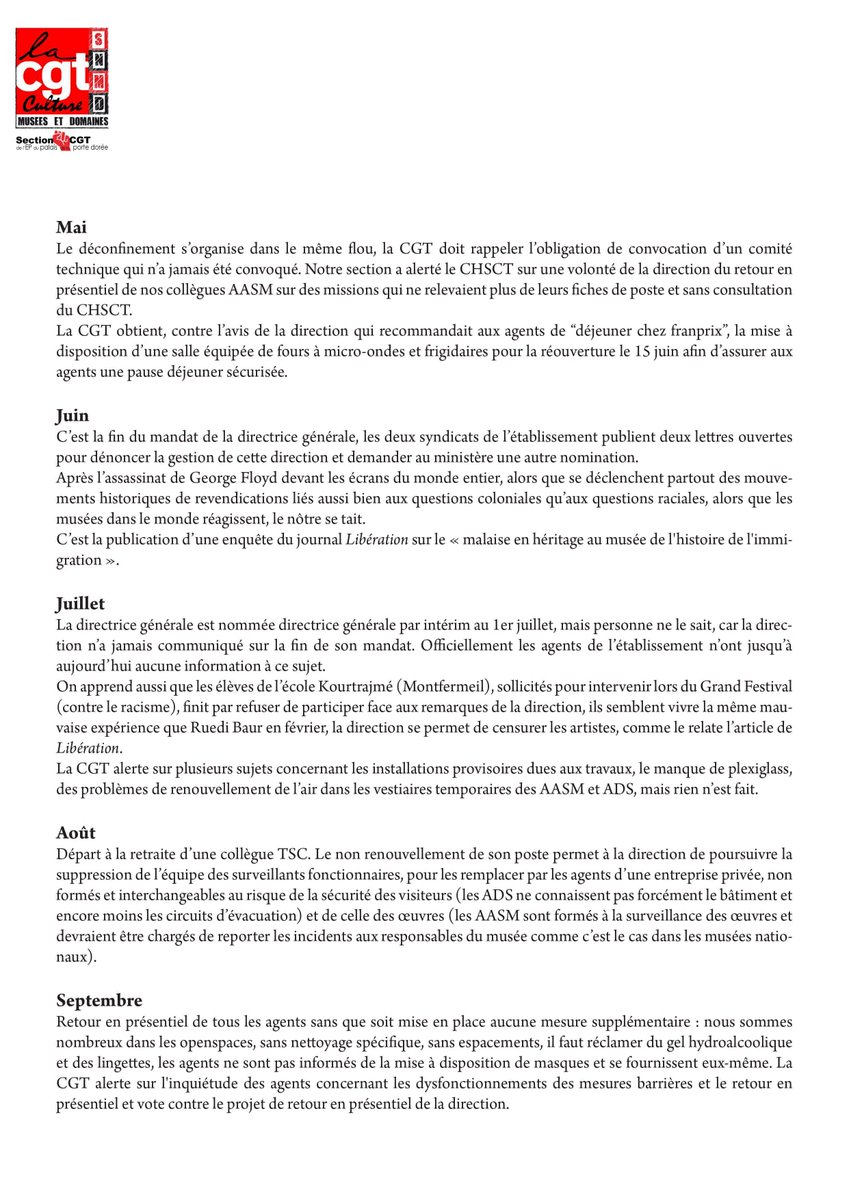 CnhiCgt's tweet photo. 2020 au @PPDoree  : une année de pandémie #COVID19, mais pas seulement #discriminationsyndicale #discriminations #MuseumsAreNotNeutral #BlackLivesMatter #CGT #HistoireImmigration #AbdelmalekSayad https://t.co/vKd0a2Bc76 https://t.co/RoqqUYsMqC