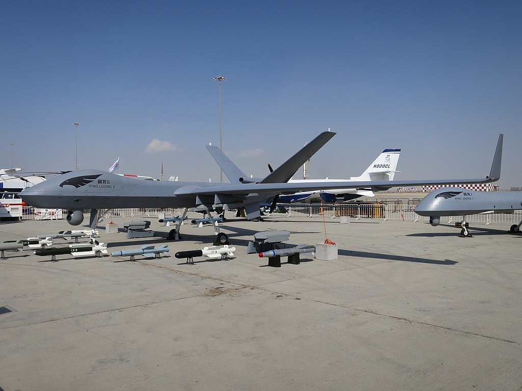 - Chinese Wing Loong II UCAV- Version used with PLA is called GJ-2. Differs from WL-II in absence of winglets.- Payload: 400 kg (not confirmed)- Endurance: 30+ hrs- Satellite link for long range (1,500 km radius) operations+