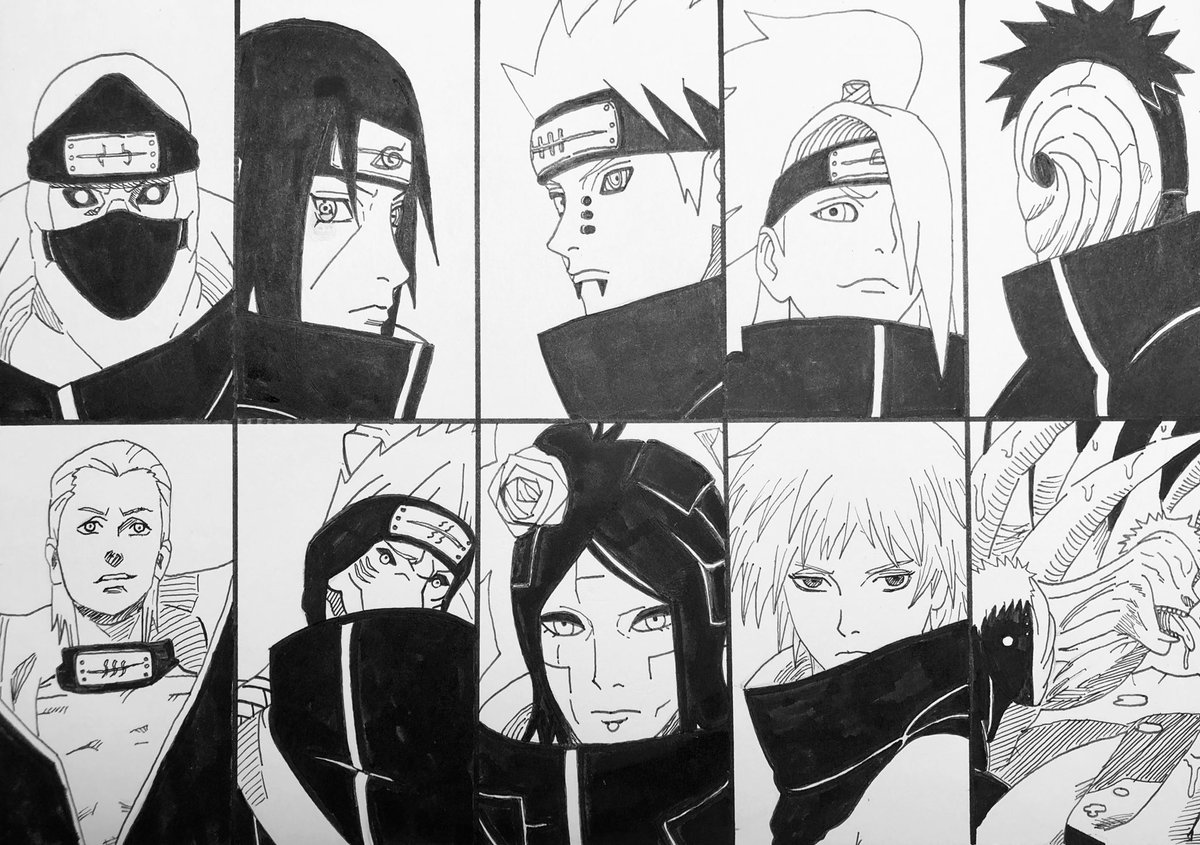 K 過去絵ですが 暁 殻 皆さんはどちらがお好きですか Naruto Boruto 暁 殻 絵描きさんと繋がりたい イラスト好きな人と繋がりたい