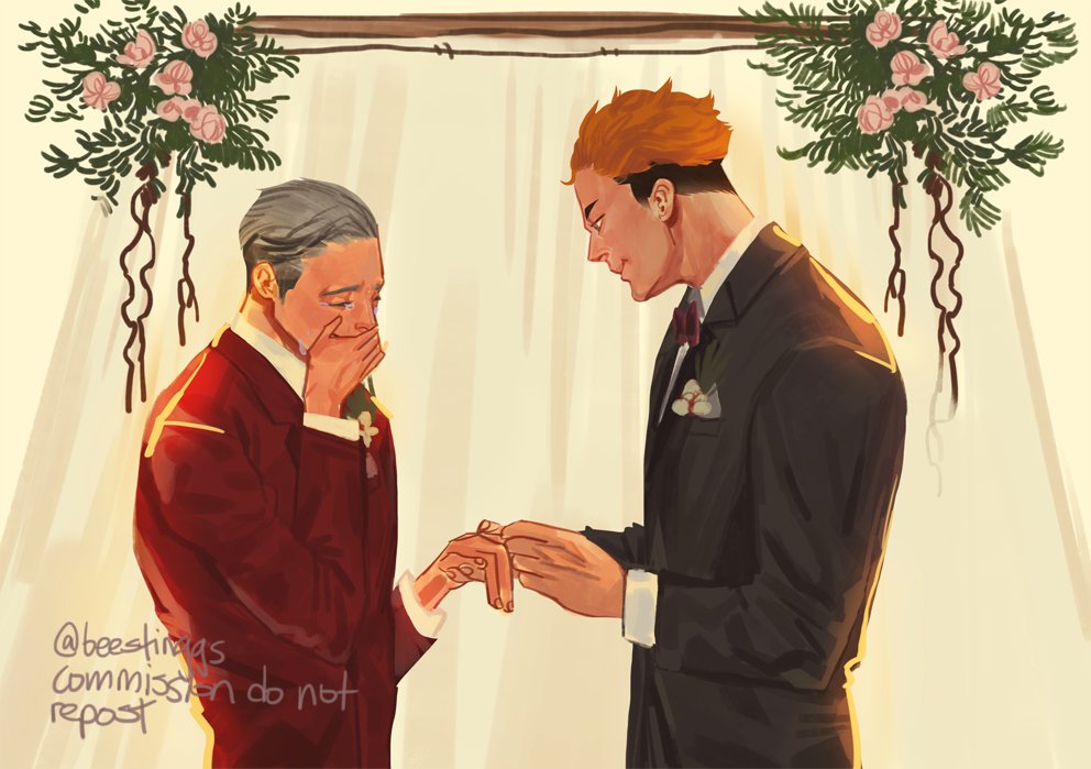 atkt wedding comm for @leclerqi !!!!! I HOpe you like it!!!! quite happy how this turned out. (thank u jc leyendecker for the inspo) 