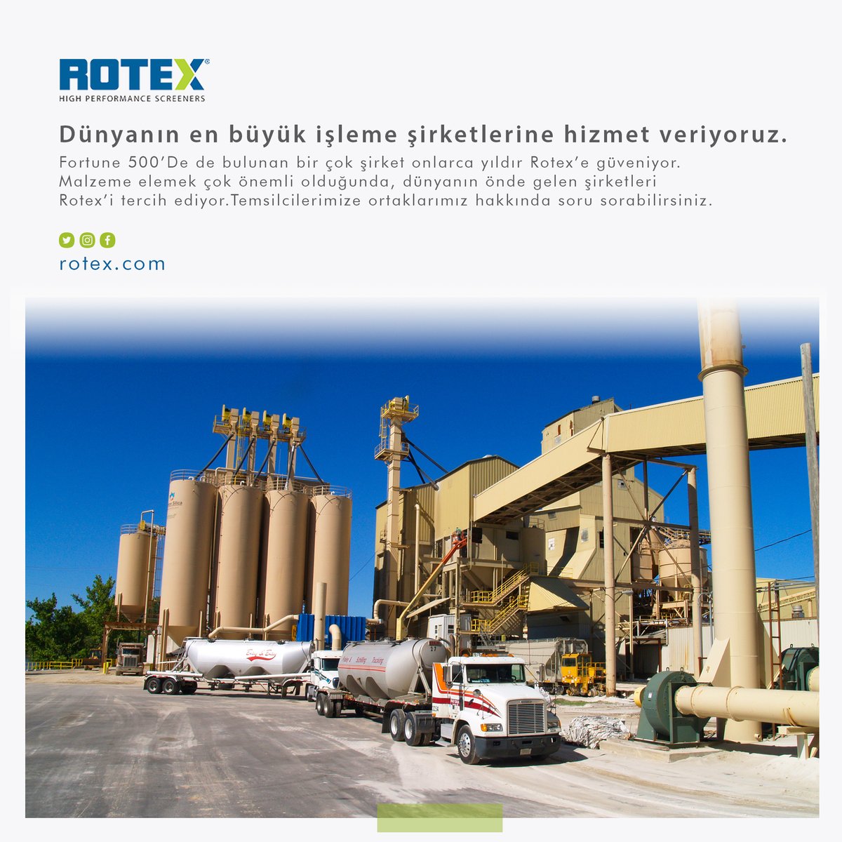 İşinize ilgiyle yaklaşıp size uygun çözümler üretiyoruz. Dünyanın en büyük şirketlerine hizmet ediyoruz.
.
.
.
#rotex #rotexturkiye #screeners #eleyici #seker #pancar #gubre #cam #camtozu #geridonusum #kimya