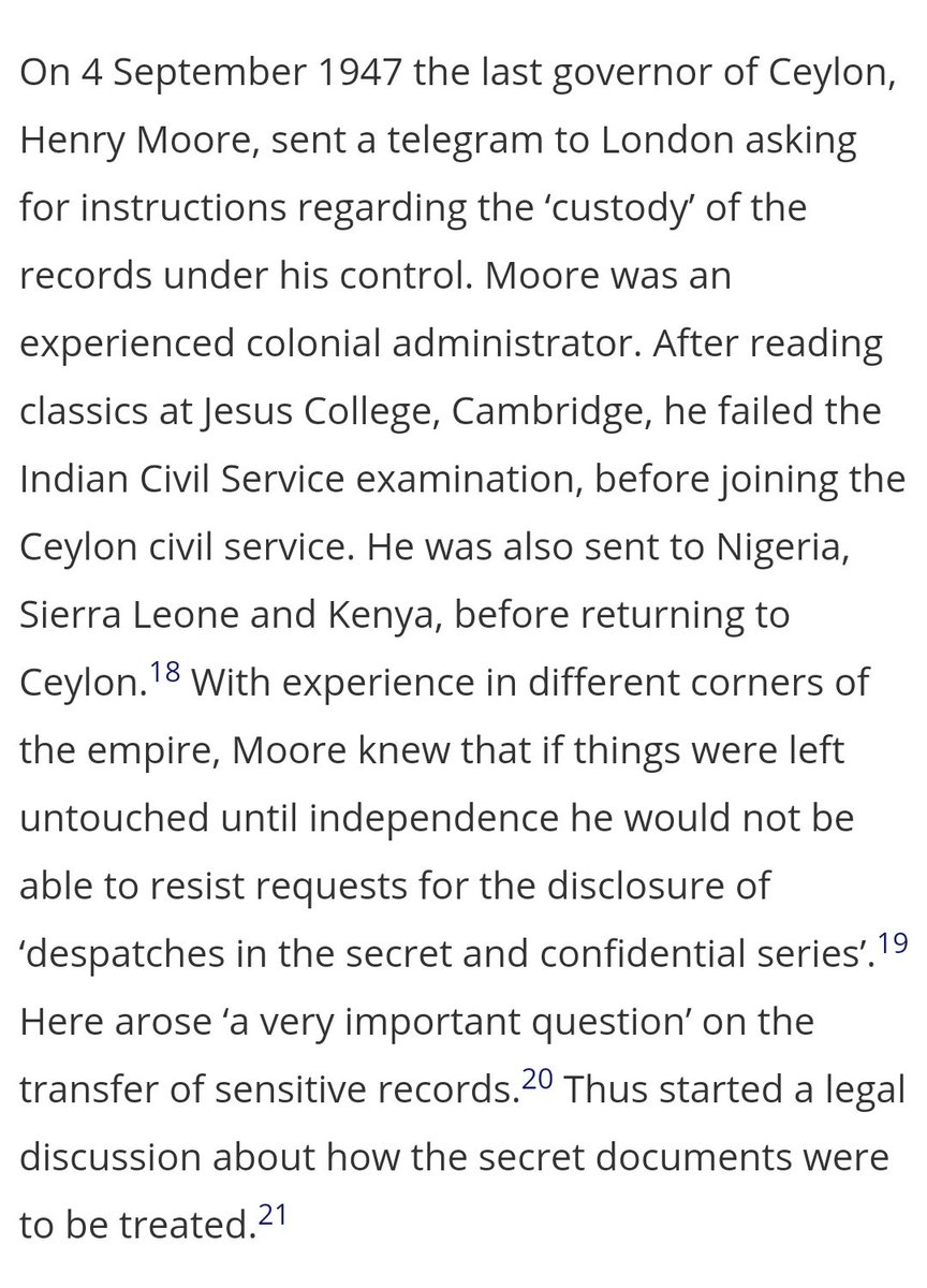  Henry Moore failed the Indian Civil Service examination, and therefore joined the Ceylon civil service.