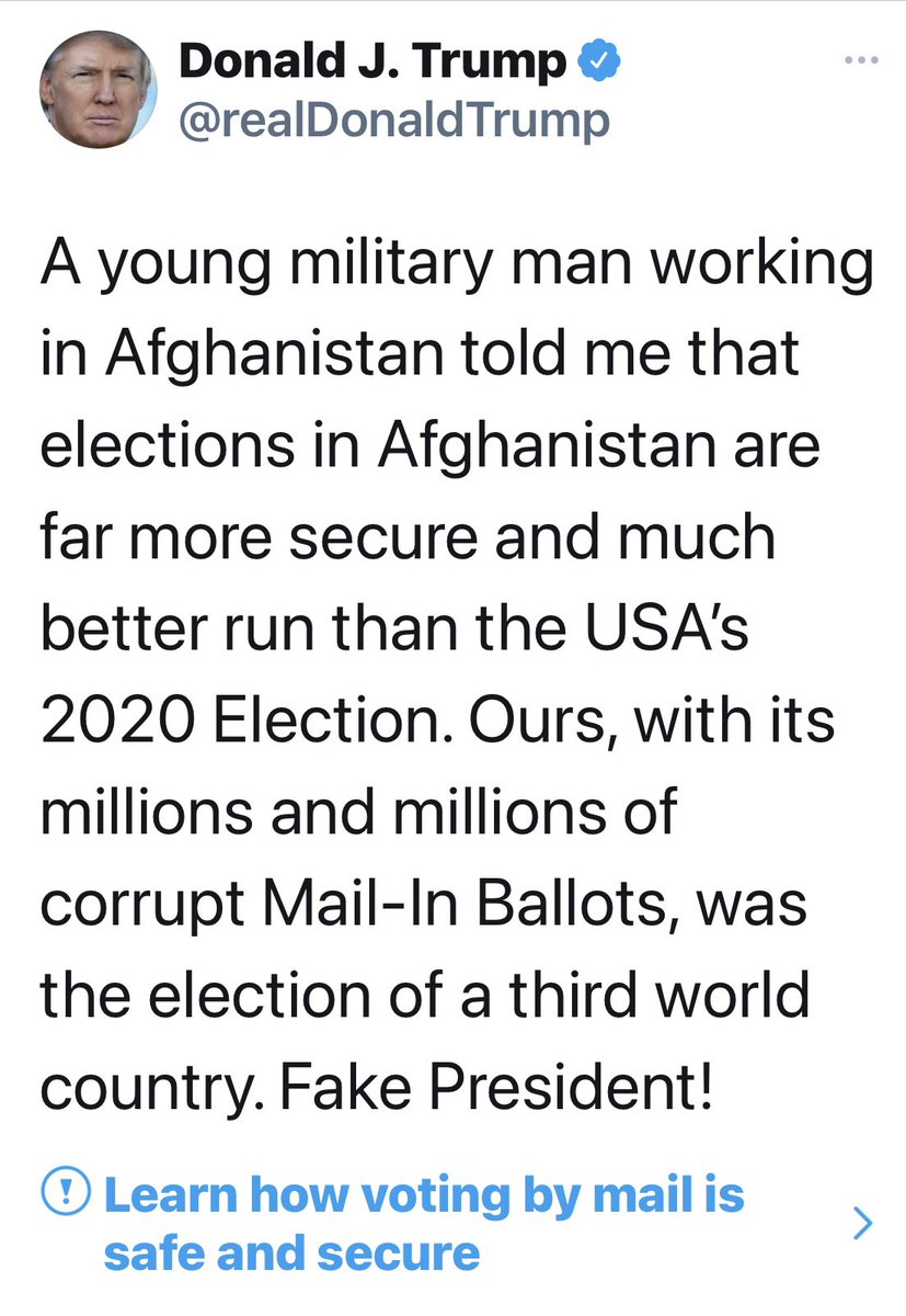 The only thing factual in this tweet is <a href="/realDonaldTrump/">Donald J. Trump</a> admitting he’s a fake president.  25 days until the most immoral, incompetent and corrupt president in American history gets un-presidented.