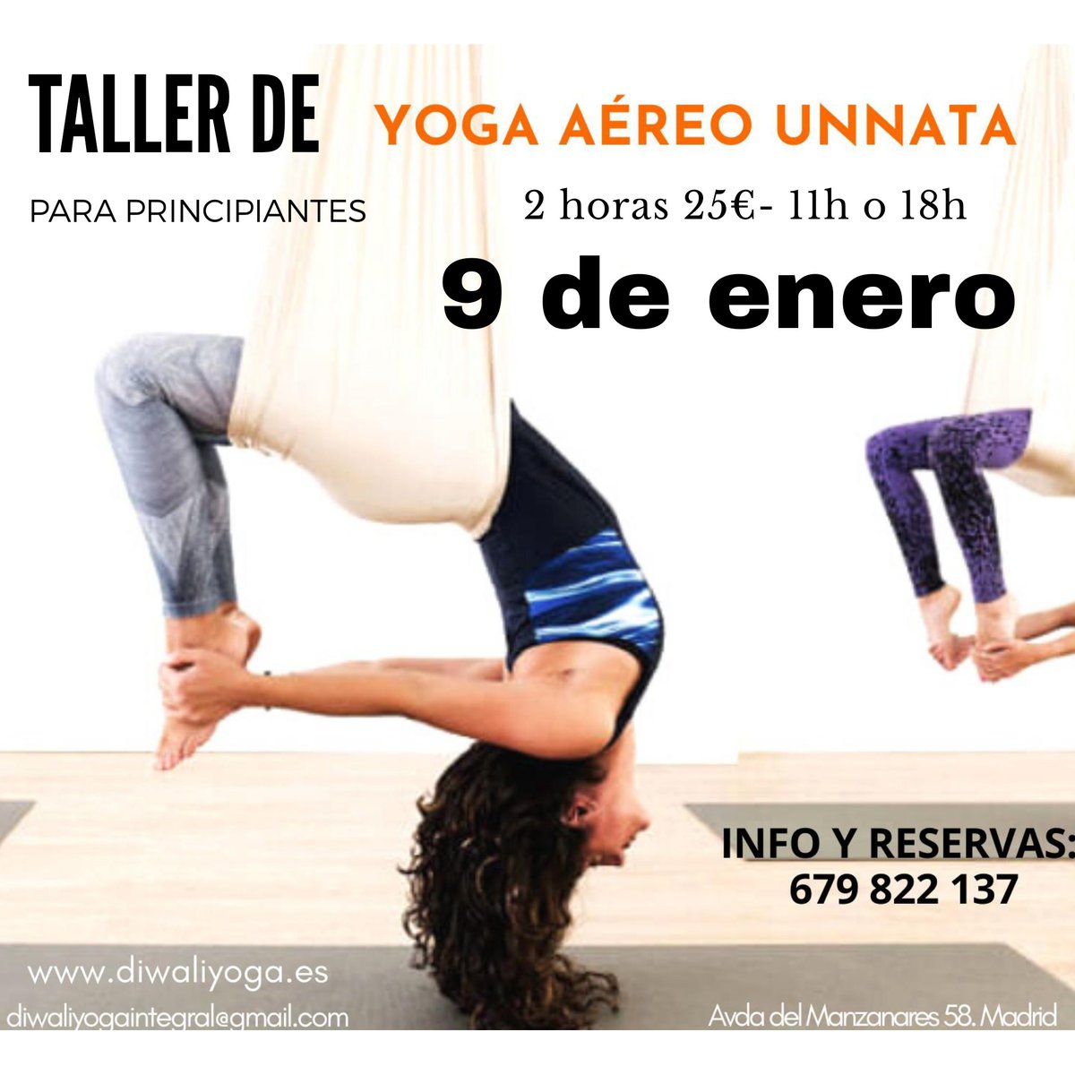 Taller de Yoga Aéreo para Principiantes. 9 de enero.