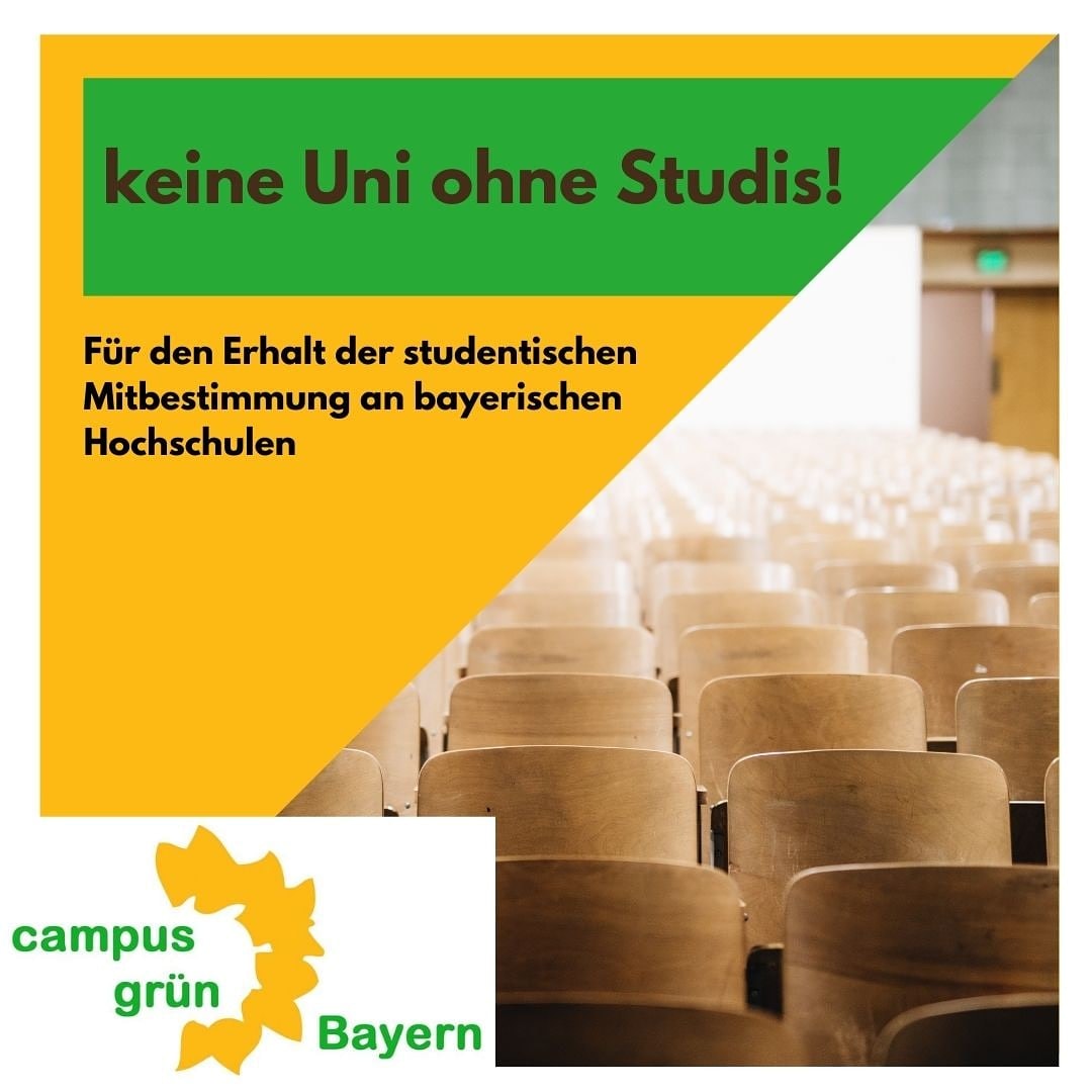 Wir fordern: das neue Hochschulgesetz muss eine gleichberechtigte Mitbestimmung aller Statusgruppen an den bayerischen Hochschulen sicherstellen! Vor allem die studentische Mitbestimmung muss gestärkt werden - keine Uni funktioniert ohne Studierende! #notmyhochschulgesetz