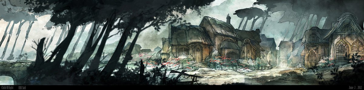 Ils en ont ensuite extrait des tâches afin de confectionner des brushes personnalisées, c’est-à-dire des pinceaux numériques qui utiliseraient et déclineraient leurs empreintes picturales « papiers » sur ordinateur ! #conceptart