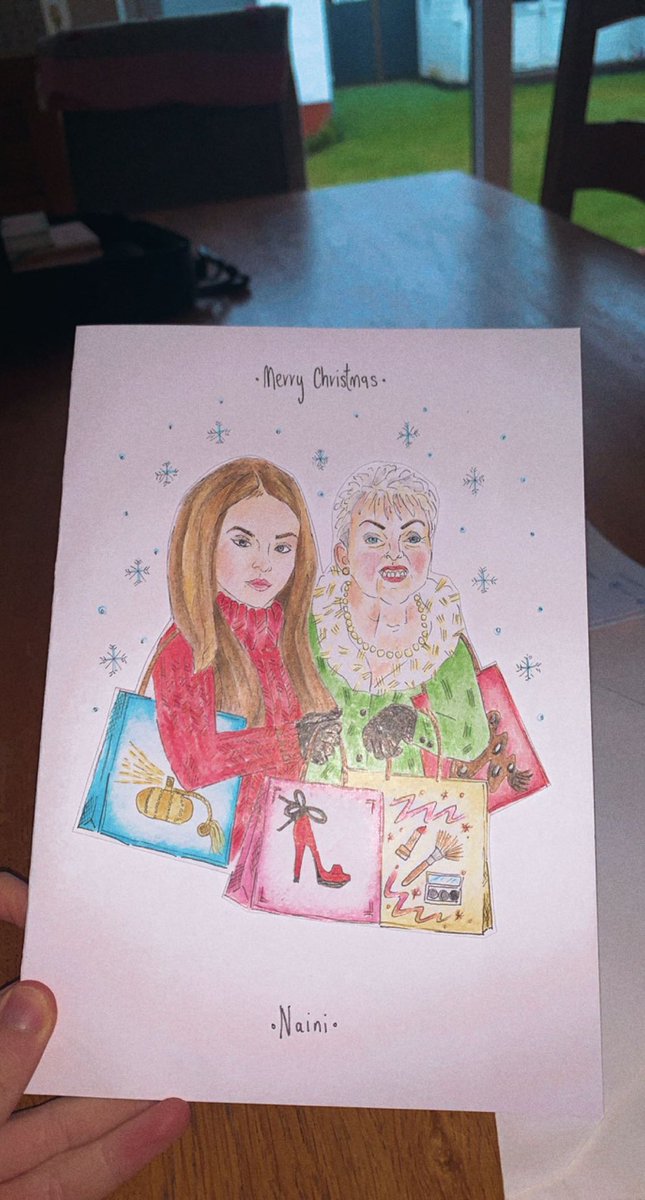 scarletpearsonn's tweet photo. @OfficialPLT This Christmas it’s been hard for my Nan the thing she loves the most is spending time with family but this year it’s hard! But her second most favourite thing is to shop so by winning this we could do the thing we love! We also made a card! #ChristmasWithPLT @OfficialPLT 💕💕💕 https://t.co/6C6PW3KiGt