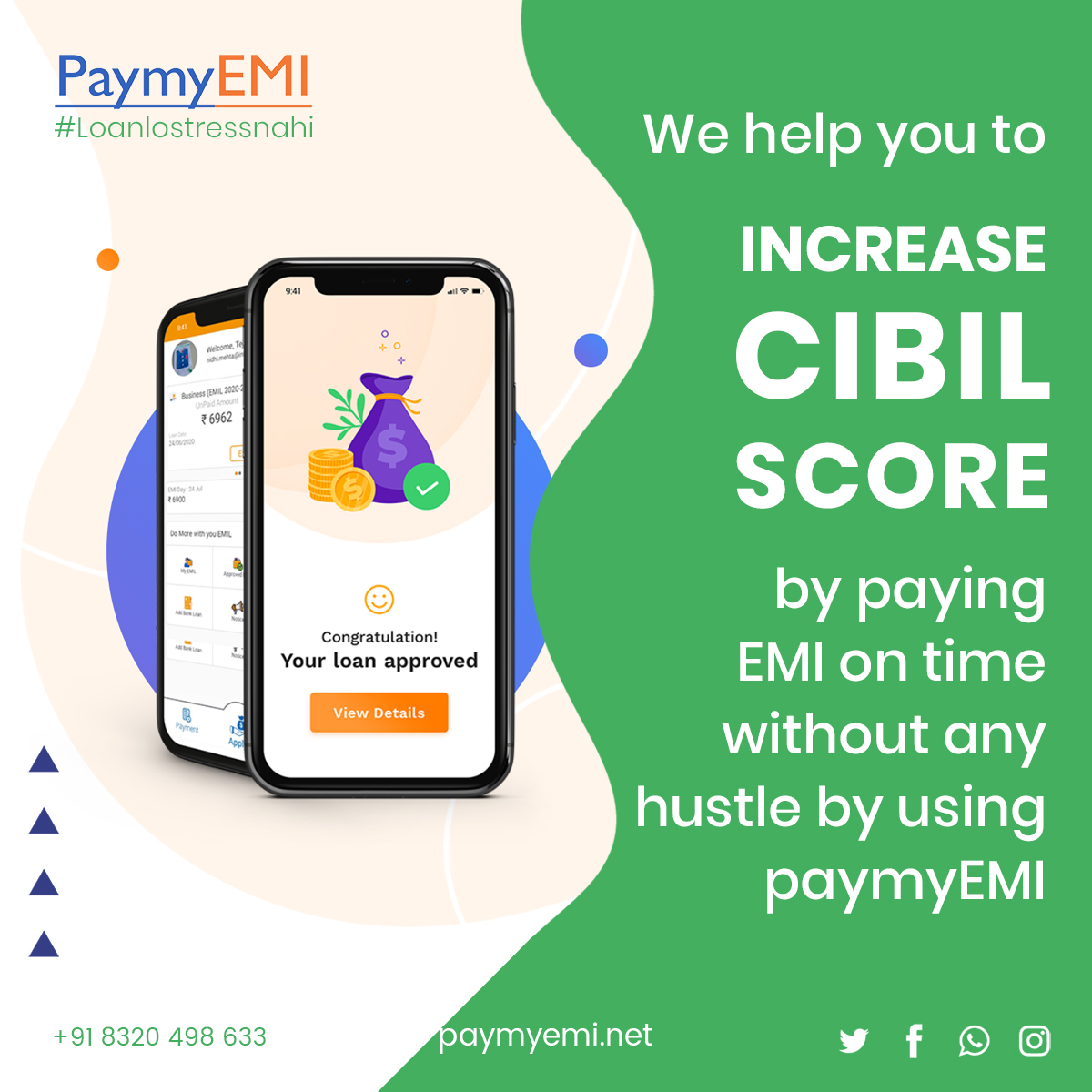 We help you to Increase your CIBIL Score by paying EMI on time without any hustle by using paymyEMI.

#loanlostressnahi #paymyemi
#cibil #cibilscore #increase #increasecibil #credit #creditrepair #creditsolution #financesolution #financialsolution #loan #emiontime #lateemi