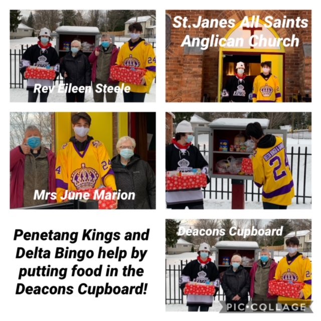 Penetangkings1's tweet photo. The Penetang Kings along with Delta bingo assist St.James Anglican Church help the Community by filling the Deacons Cupboard on Peel Street. Please, help us help those in need in our Community and stop by and put in some items as well 🙏 https://t.co/AmxBoVmWX8