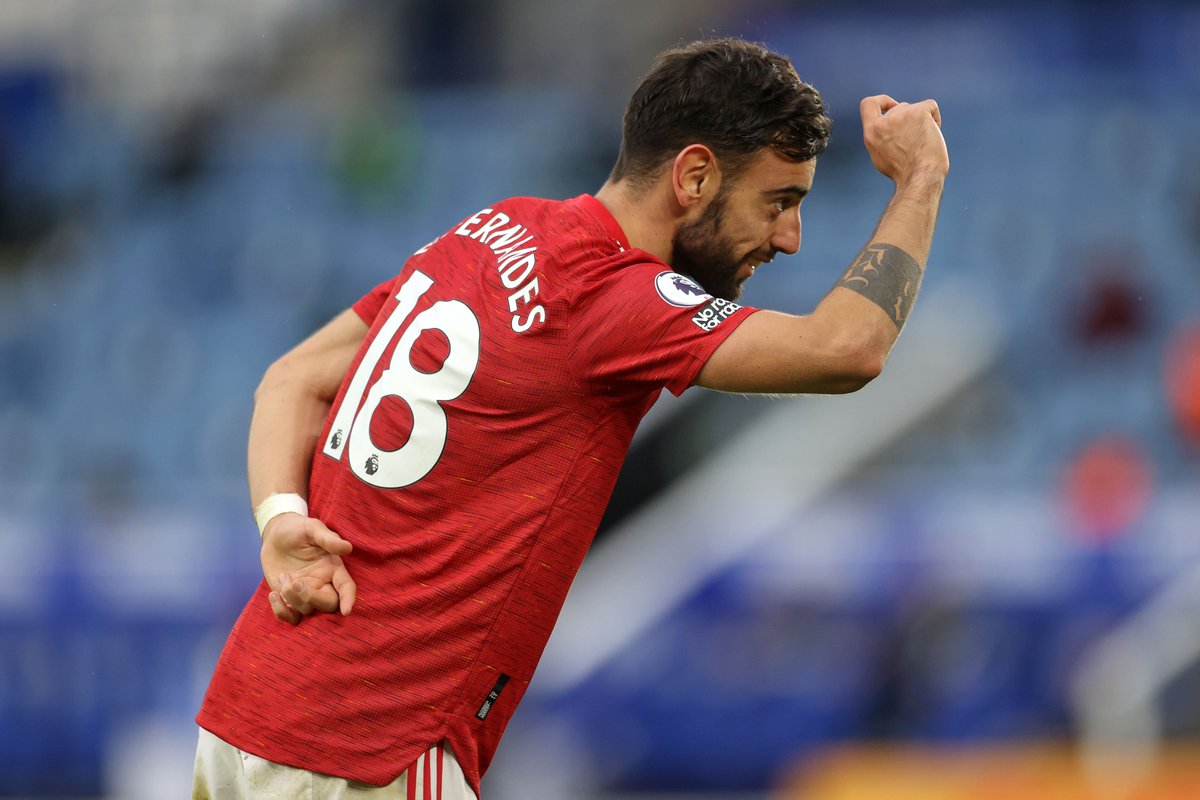 Bruno Fernandes dedicated his Manchester United goal vs Leicester City to two teammates