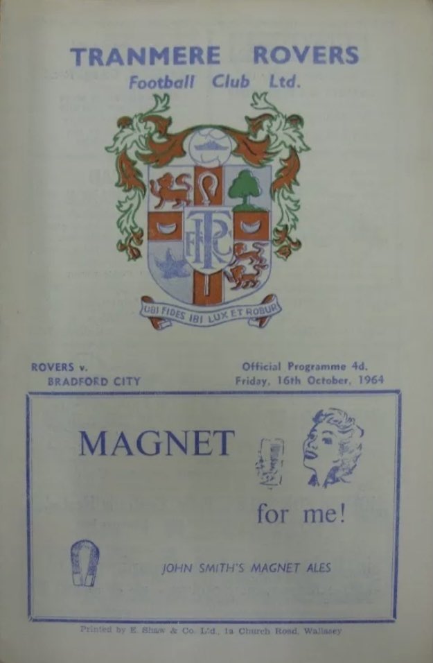 Forward wind to October 1964 and Rovers biggest win against the Bantams, John Manning scored a hat trick, and Charlie McDonnell getting 2 in a 5.1 Rovers victory, but it wasn’t enough as Dave Russell’s men just missed out on Promotion at the end of the season  #SWA  #TRFC