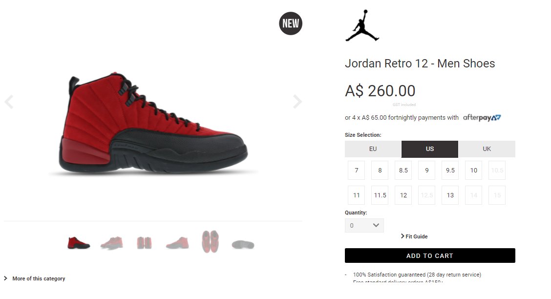 MoreSneakers.com on Twitter: "AUSTRALIA ONLY : Air Jordan 12 Retro 'Varsity  Red' - Reverse Flu Game now live on Footlocker AU  =&gt;https://t.co/f5za7pHW3H https://t.co/uftCwfoUPl" / Twitter