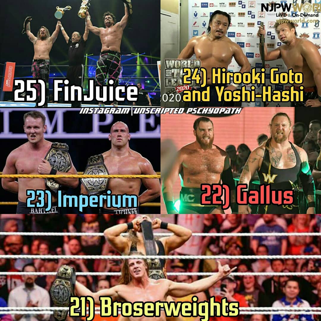 THREAD Top 30 Tag Teams In 2020. All personal choices and only 4 companies considered i.e; WWE, AEW, NJPW and Impact Wrestling  #WrestlingCommunity