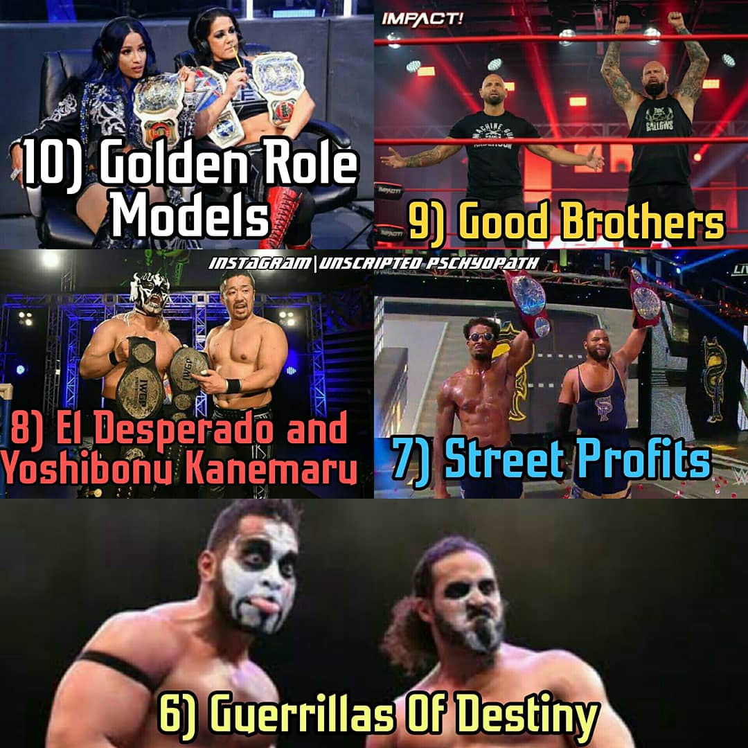 THREAD Top 30 Tag Teams In 2020. All personal choices and only 4 companies considered i.e; WWE, AEW, NJPW and Impact Wrestling  #WrestlingCommunity