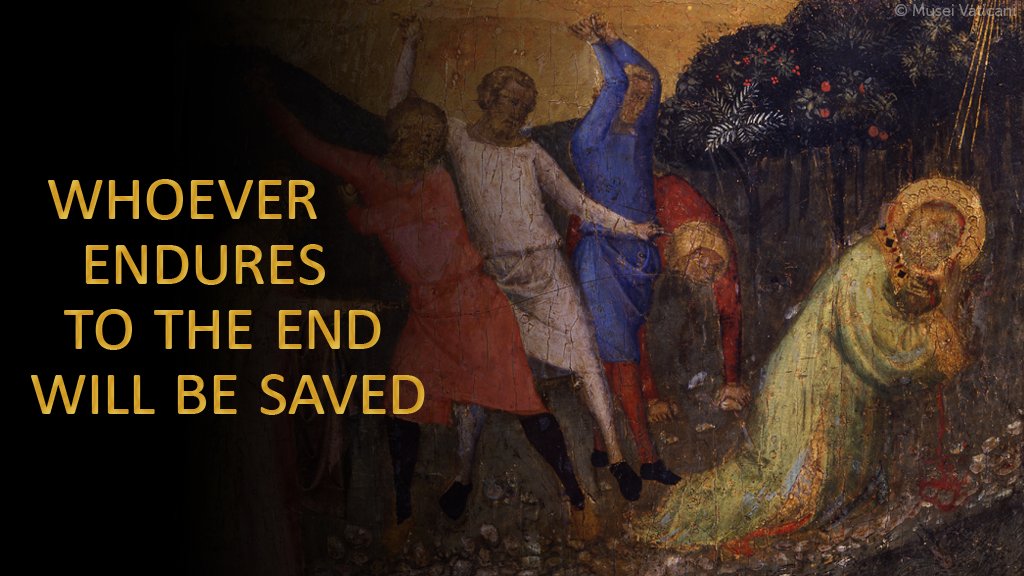 VaticanNews's tweet image. #Gospel of the Day (St Matthew 10:17-22)
"You will be hated by all because of my name,
but whoever endures to the end will be saved.”
ow.ly/3VsH50CUq0R