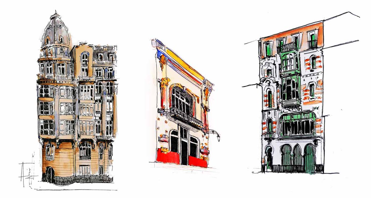 NuriaP9's tweet photo. Este año he enviado estos dibujos como postales de Navidad, porque #Coruna mola. 

#xmascards #sketch #dibujo #casacortes #cortes #corunamola #navidad #notforsale #cafemoderno #cafe #ilustracion #arquitectura https://t.co/ZtKTK9wCYg