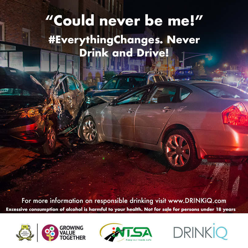 Nairobi_News's tweet photo. SPONSORED: It could always be you or your loved one if either of you drink and drive. Dunda smart and leave the moti at the digz
#EverythingChanges #DundaSmart. https://t.co/EIzLabbDOx